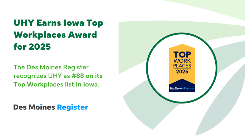 UHY Earns Iowa Top Workplaces Award for 2025