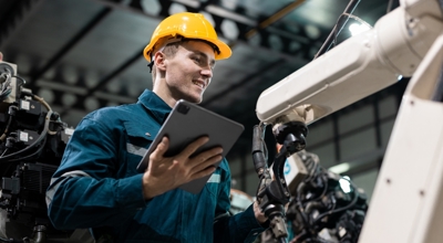 Construction Manager Checking Automation Technology