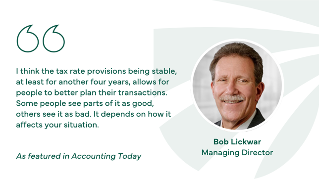 Tax Bill Creates Opportunities