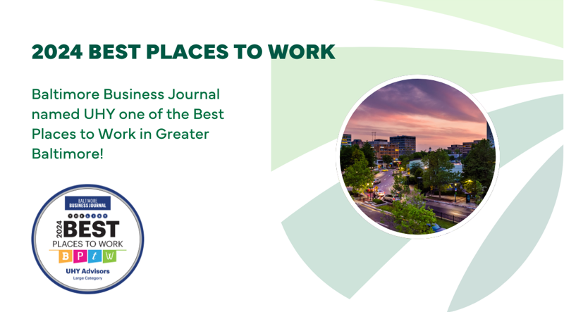 UHY Named to Greater Baltimore’s Best Places to Work for 2024