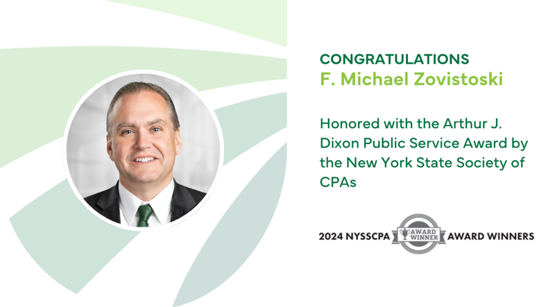 Michael Zovistoski Praised for His Community Service and as an Inspiration to the Next Generation of CPAs