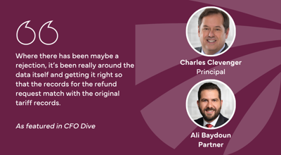 Charles Clevenger CFO Dive Tariff Refund Process Questions
