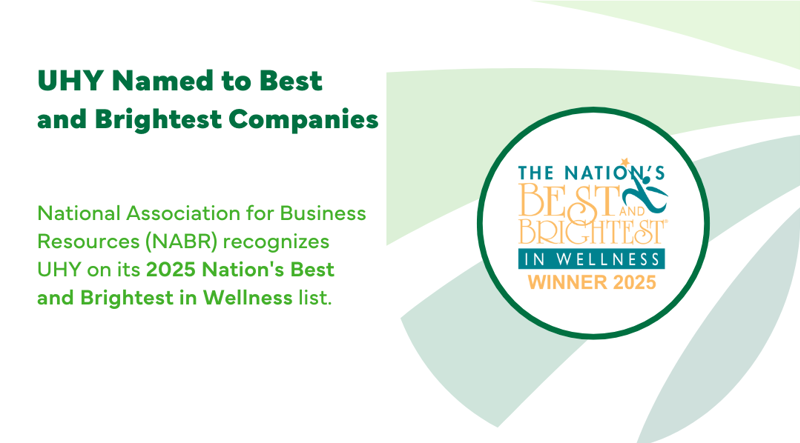 UHY Recognized As One of the 2025 Nation's Best and Brightest in Wellness