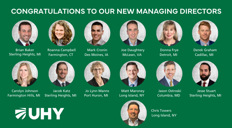 UHY Appoints 13 New Managing Directors, Continues to Expand Footprint