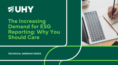 Technical Webinar Series The Increasing Demand For ESG Reporting Why You Should Care