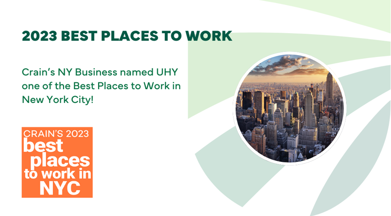 UHY Named One of 2023 Best Places to Work in New York City