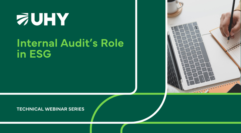 Internal Audit’s Role in ESG