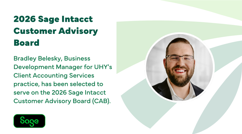 Bradley Belesky Selected for 2026 Sage Intacct Customer Advisory Board