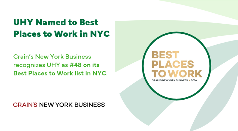 UHY Named One of 2026 Best Places to Work in New York City