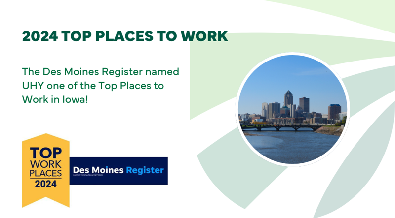 Des Moines Register Names UHY a Winner of The Iowa Top Workplaces 2024 Award